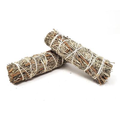 4-5&quot; Blue Sage Smudge Stick, SKU N01-26-BSW3P-1, UPC 6016217684678
