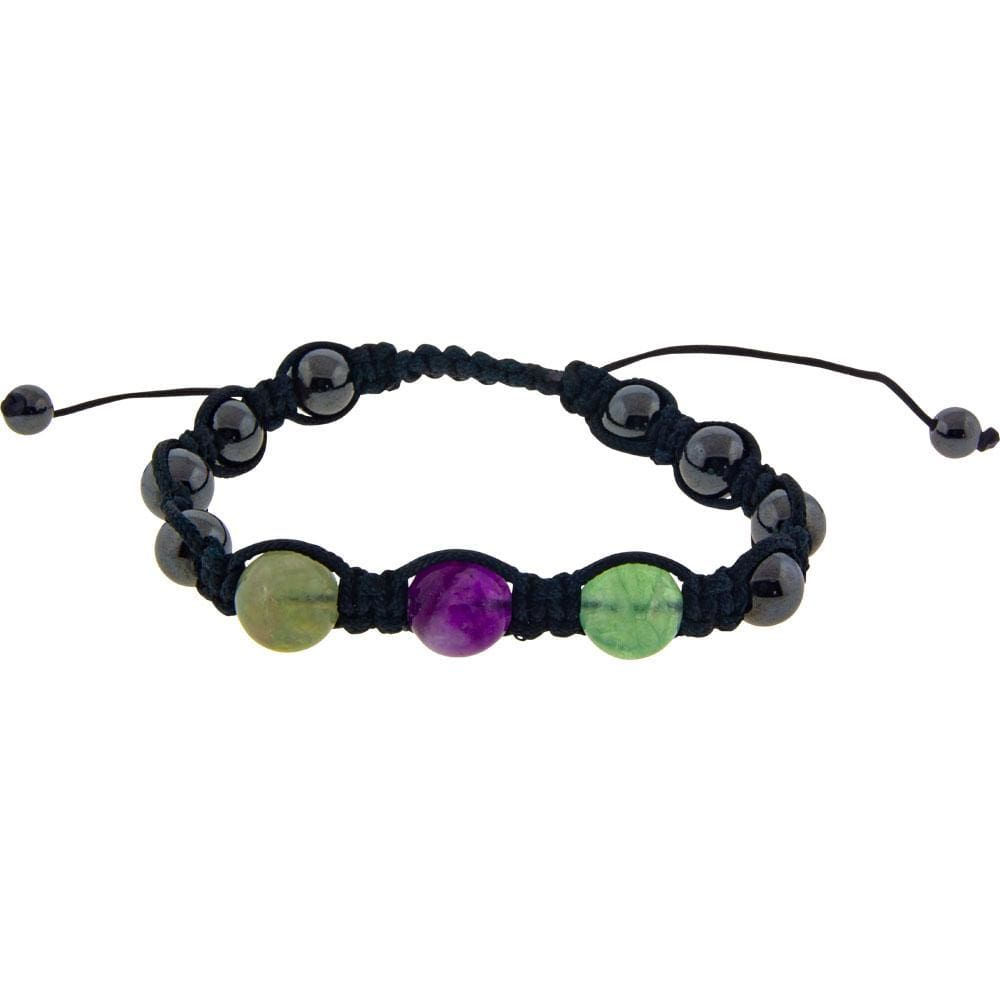 8 mm Magnetic Hematite Bracelet - Rainbow Fluorite, SKU KH-98771, UPC 6016209114121