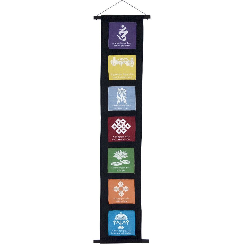 48&quot; Cotton Flaps Banner - Tibetan Prayer, SKU KH-57194, UPC 6016207572596