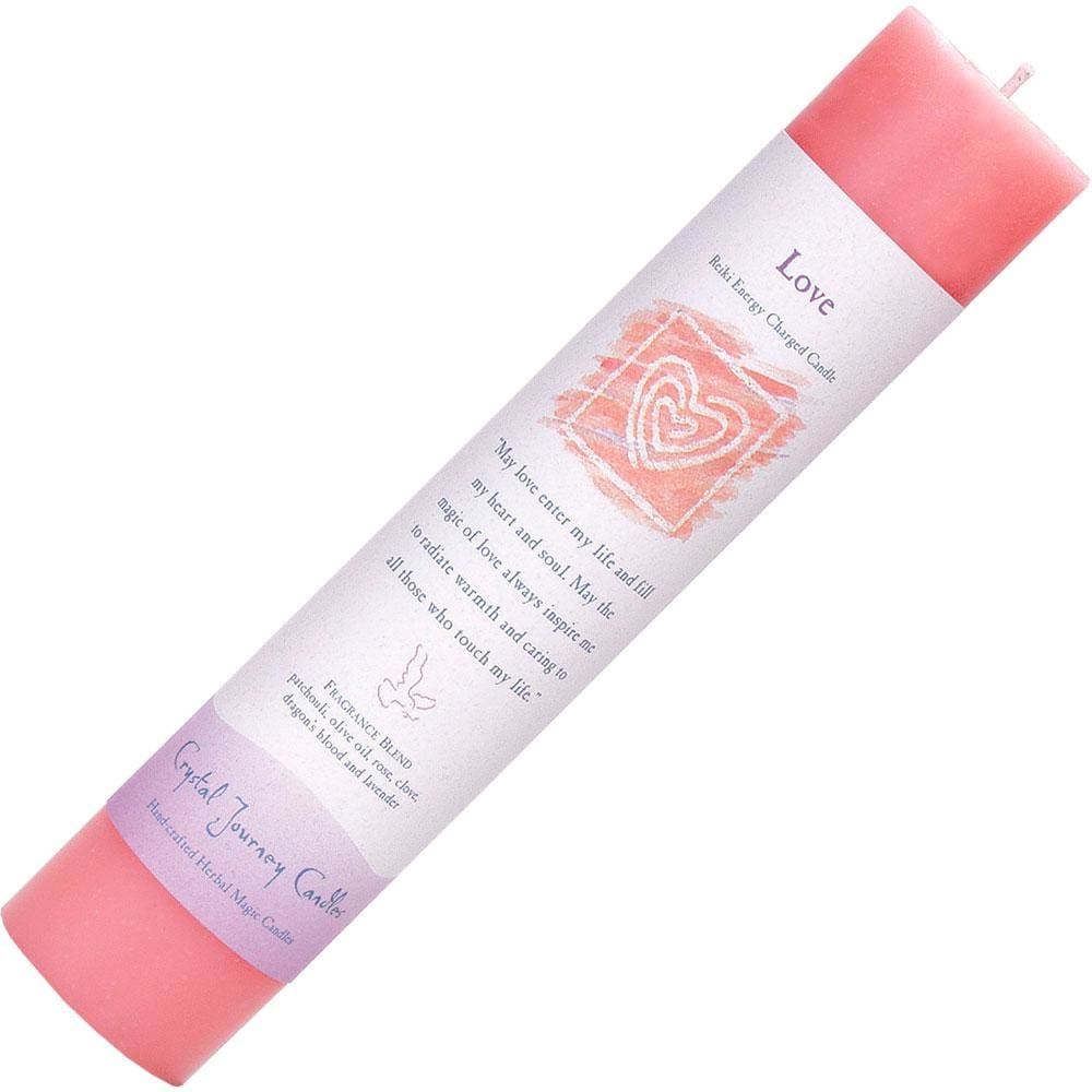Reiki Charged Herbal 1.5&quot; x 7&quot; Pillar Candle - Love, SKU KH-84400, UPC 6016204394368
