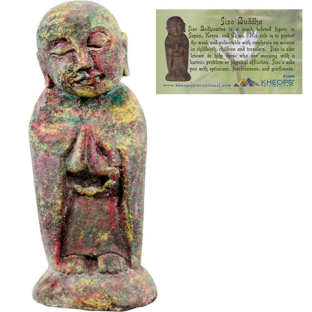 8&quot; Volcanic Stone Statue - Chakras Jizo, SKU KH-33709, UPC 6016212061009
