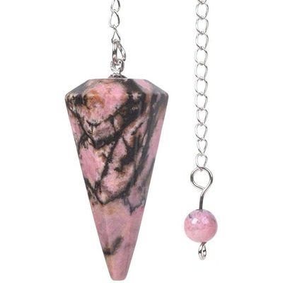6-Sided Pendulum - Rhodonite, SKU PEND-76, UPC 6016005212267