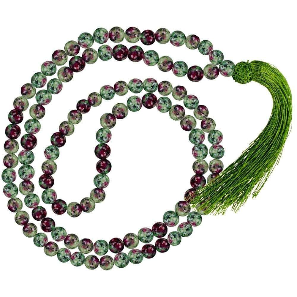 34&quot; Mala Prayer Beads - Ruby Zoisite, SKU KH-98073, UPC 6016200492419