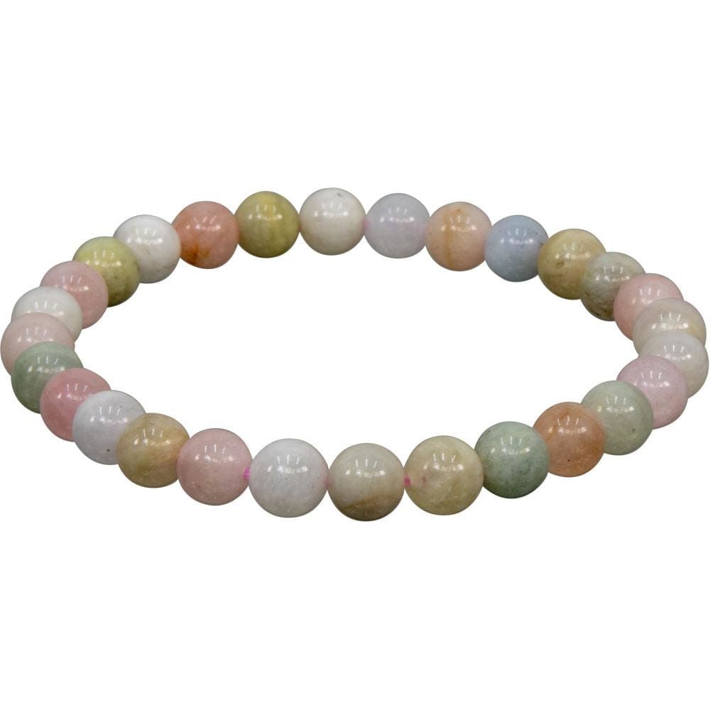 6-7 mm Elastic Bracelet Round Beads- Morganite, SKU KH-98578, UPC 6016214526513