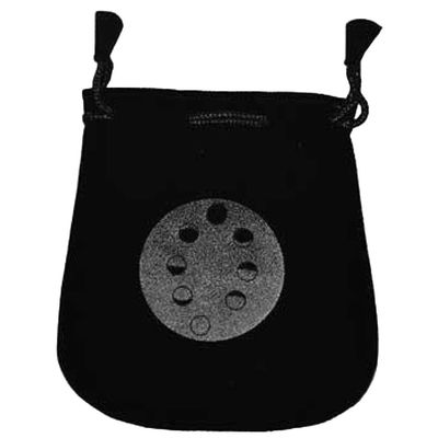 5&quot; x 5&quot; Black Velvet Bag - Moon Phases, SKU Y007-VBMP, UPC 6016203186100