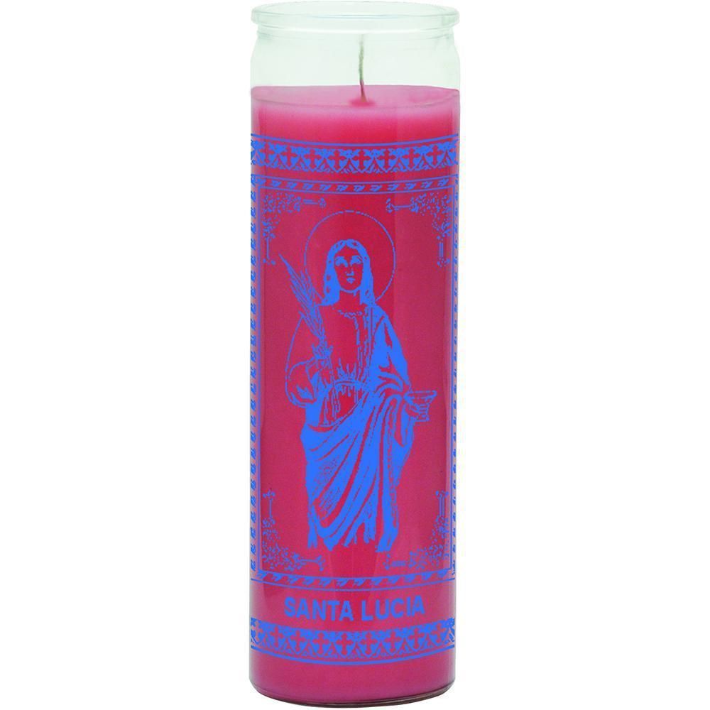7 Day Glass Candle St. Lucy - Pink, SKU WP-575-802, UPC 6016220137130