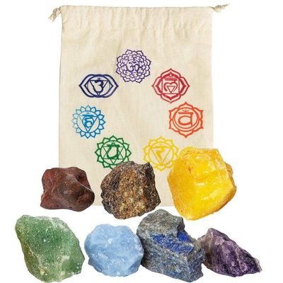 Chakra Balancing Kit with Pouch - Natural Stones, SKU KH-17705, UPC 6016200728709