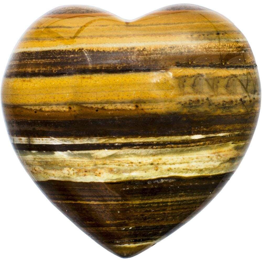 2&quot; Puffed Gemstone Heart - Tiger Eye, SKU KH-62339, UPC 6016207969945