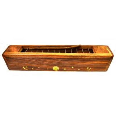 12&quot; Celestial Wood Incense Box Burner with Screen, SKU 809, UPC 700317021834