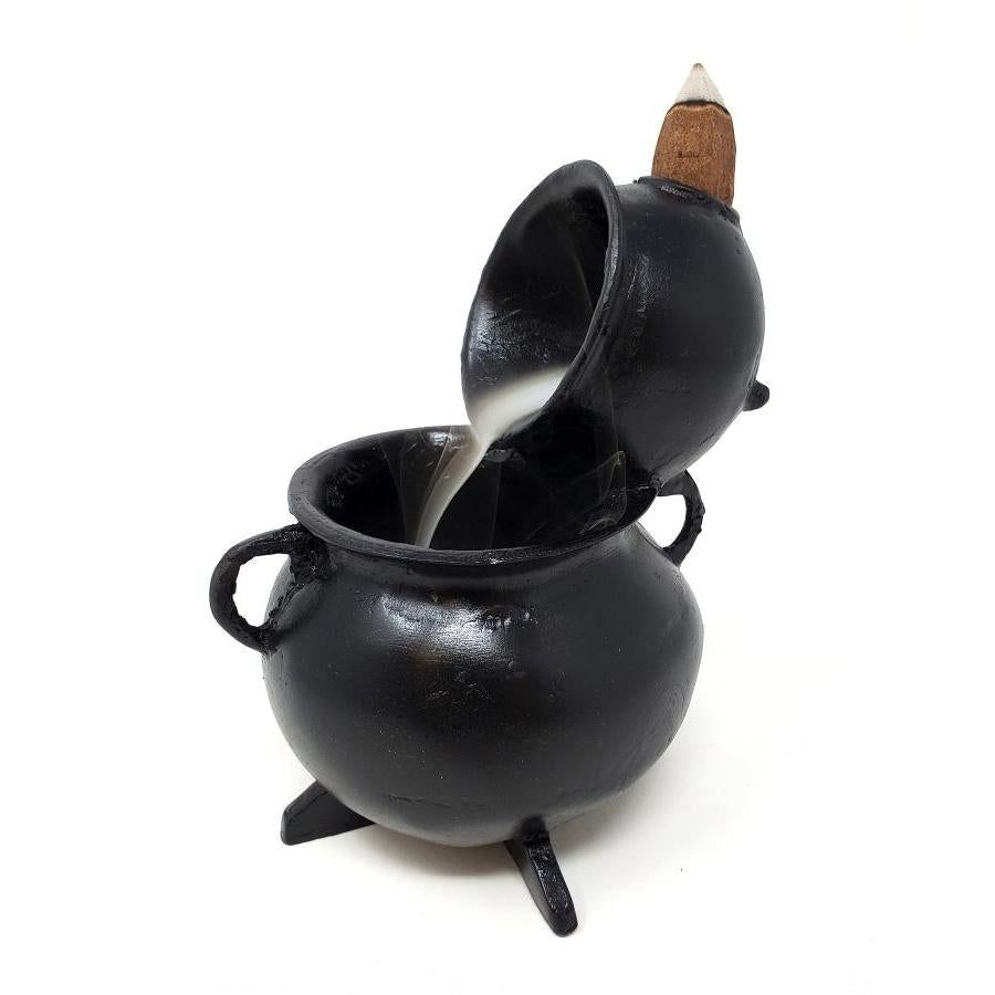 5&quot; Polyresin Backflow Incense Burner - Cauldron, SKU BFL-19, UPC 6016016456490