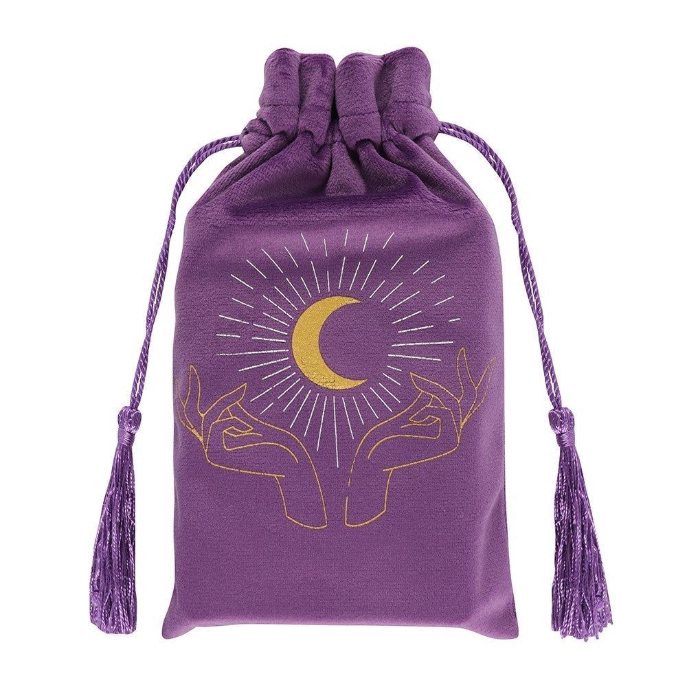 5&quot; Tarot Moon Hands Drawstring Tarot Card Pouch, SKU PG-14183, UPC