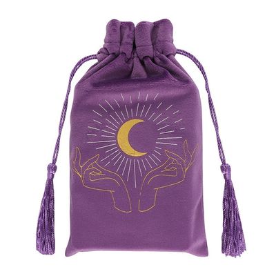 5&quot; Tarot Moon Hands Drawstring Tarot Card Pouch, SKU PG-14183, UPC