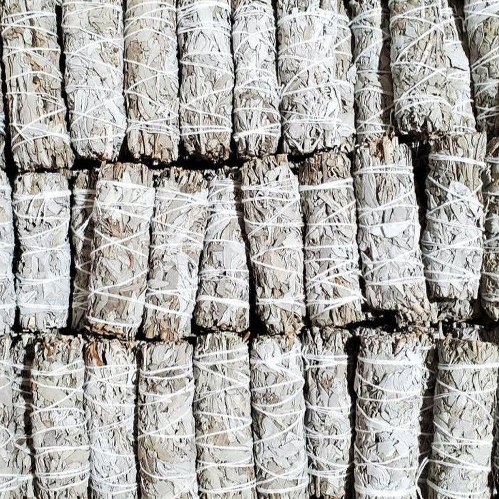 4&quot; California White Sage Smudge Stick (24 Pack), SKU SB5-24, UPC 6016207287292