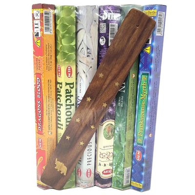 Assorted Most Popular Hem Incense with Incense Burner Set, SKU HEMSET-1, UPC 700317301554