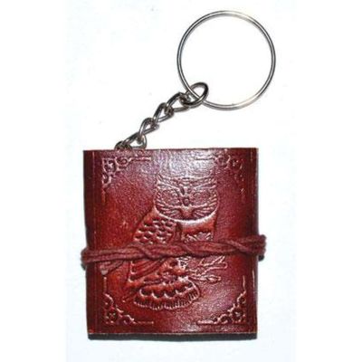 2&quot; Leather Journal Key Chain - Owl, SKU KB2-OWL, UPC 6016236891835