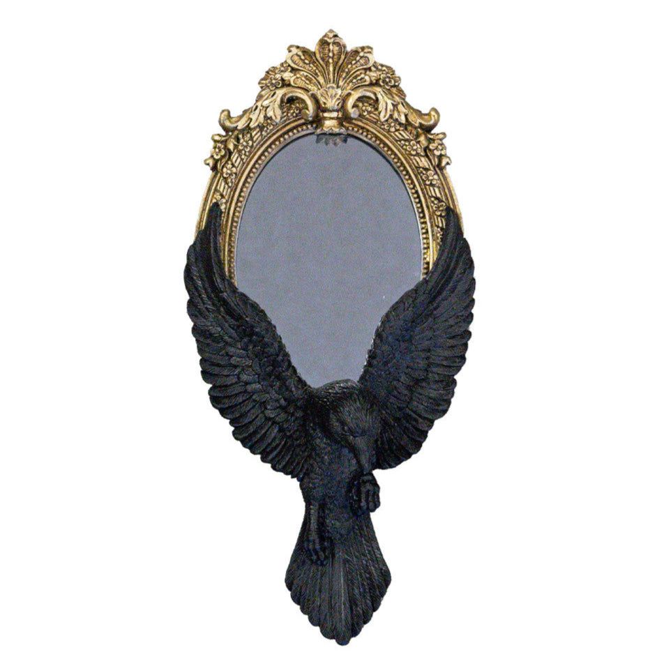9&quot; Raven&#39;s Gaze Hand Mirror, SKU AL-V120, UPC 700317413615