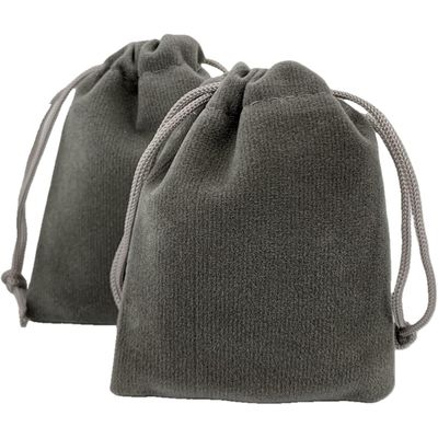 3&quot; x 4&quot; Unlined Velvet Bag - Grey, SKU AZ-Bag-18, UPC 700317396703