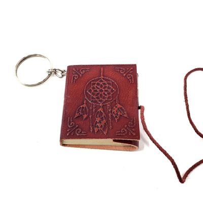 2&quot; Leather Journal Key Chain - Dreamcatcher, SKU KB2-DC, UPC 6016217430459