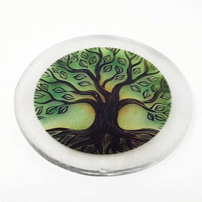 3&quot; Selenite Altar Tile - Tree of Life, SKU COAST-05, UPC 700317035923