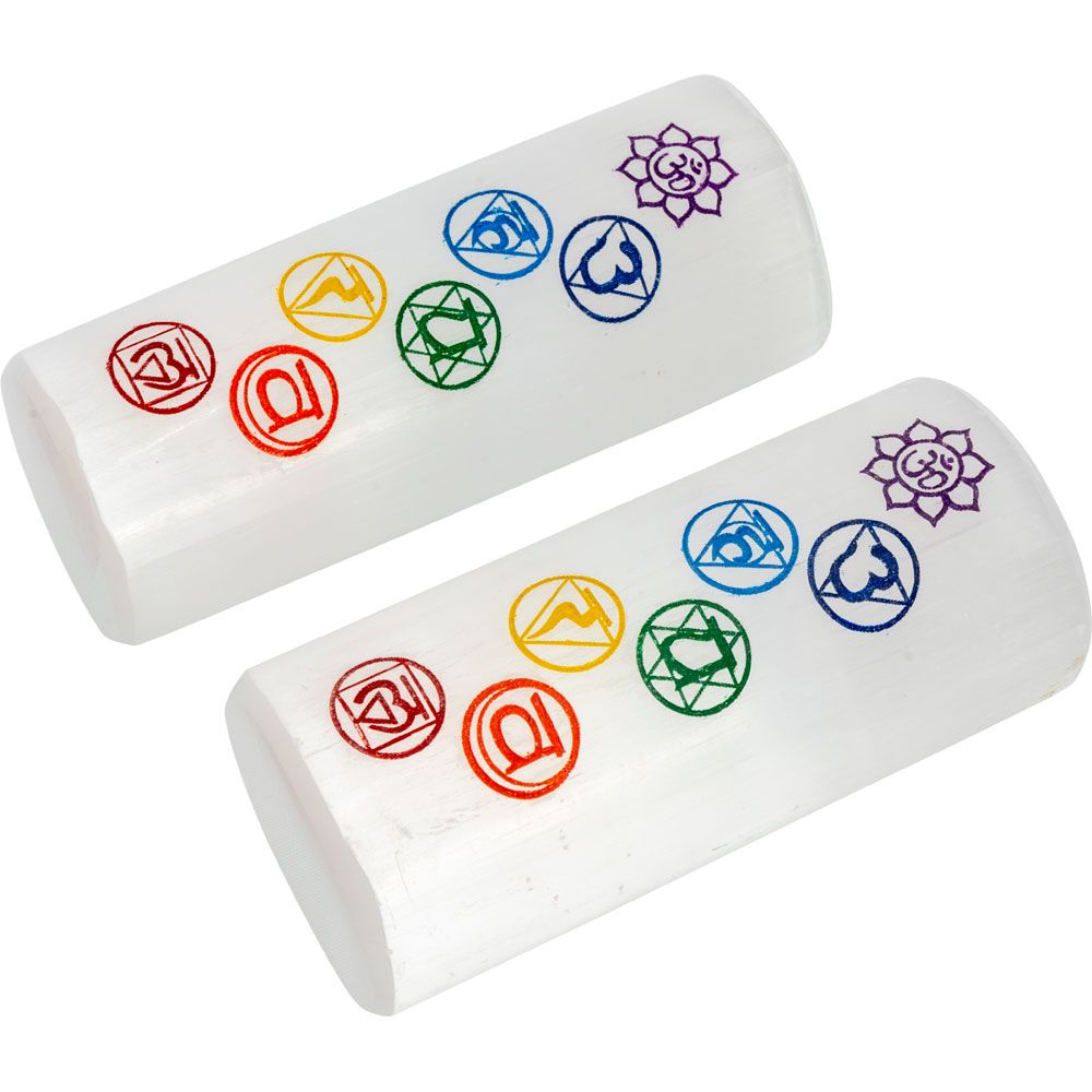4&quot; Selenite Harmonizer - Chakras - Pair (2 Pieces), SKU KH-63161, UPC 700317123088