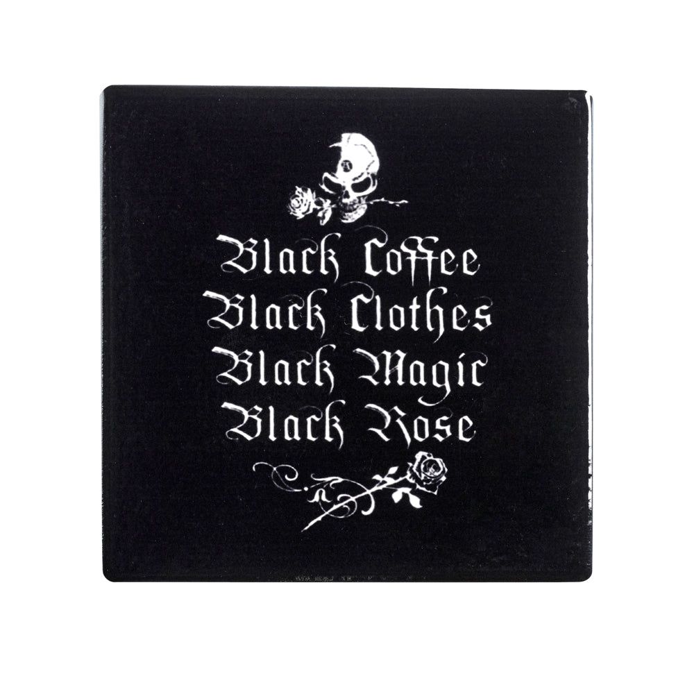 Black Coffee Black Clothes Coaster, SKU AL-CC10, UPC 700317062127