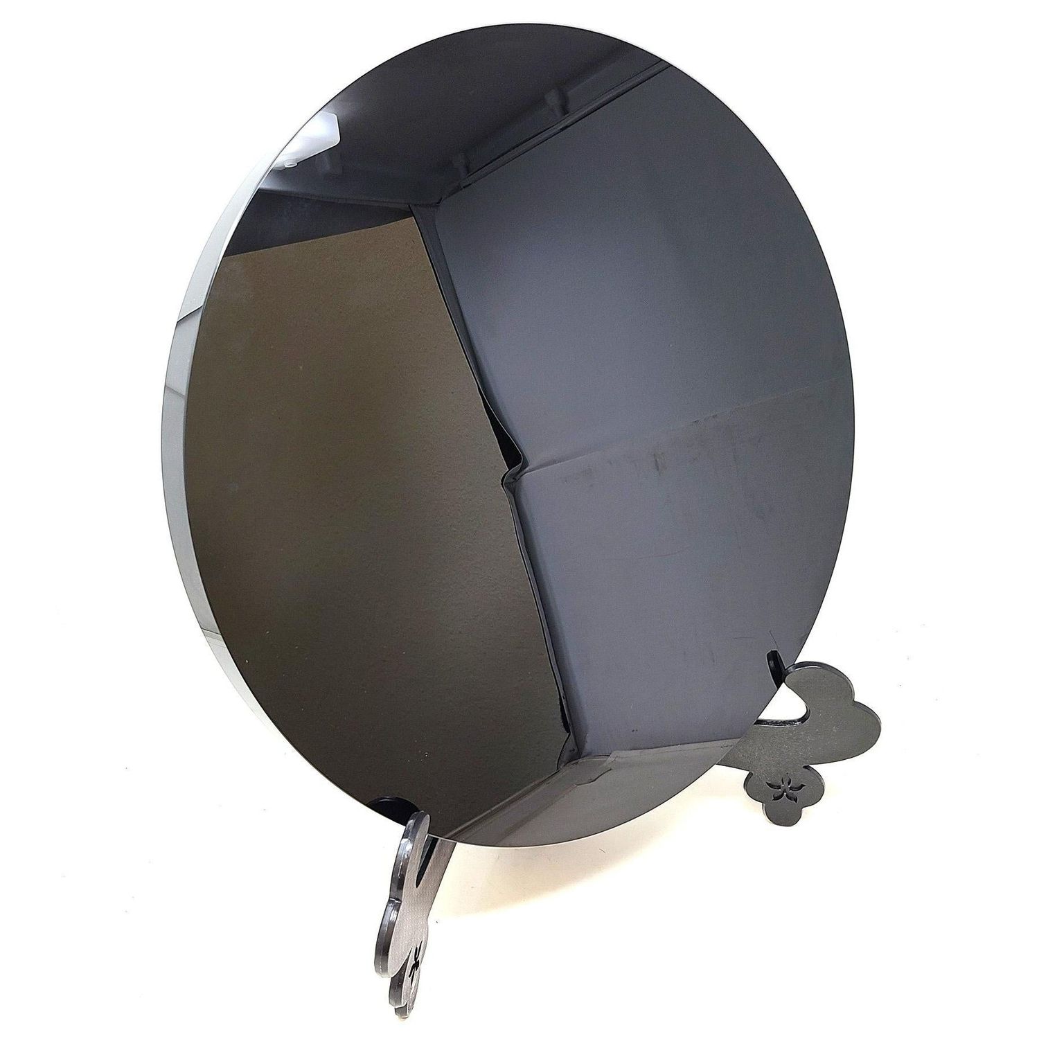 15.7&quot; Black Obsidian Scrying Mirror with Stand, SKU I09-SCM-40, UPC 700317381204