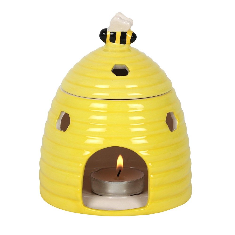 5.5&quot; Ceramic Oil Burner - Yellow Beehive, SKU PG-14472, UPC 700317050360