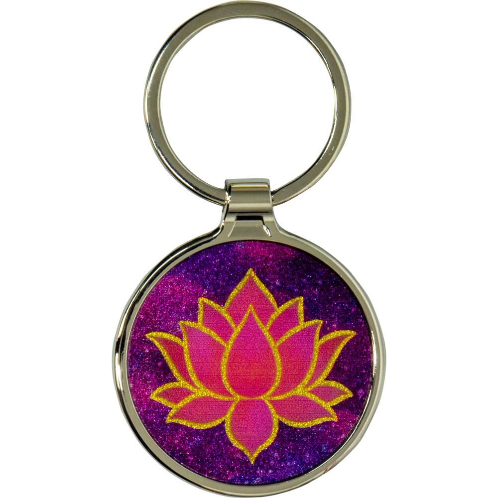 Metal Key Ring - Lotus - Pink, SKU KH-58632, UPC 6016014492483