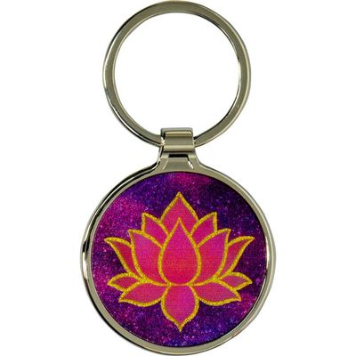 Metal Key Ring - Lotus - Pink, SKU KH-58632, UPC 6016014492483