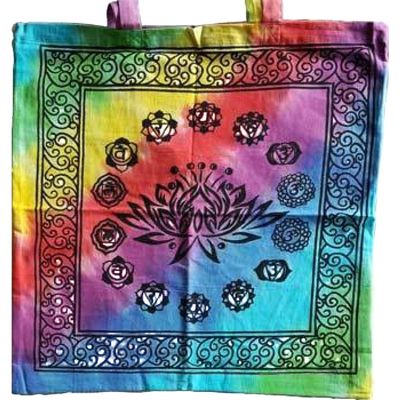 18&quot; x 18&quot; Lotus Chakra Tie Dye Tote Bag, SKU Z045-SC74-LC, UPC 6016207181156