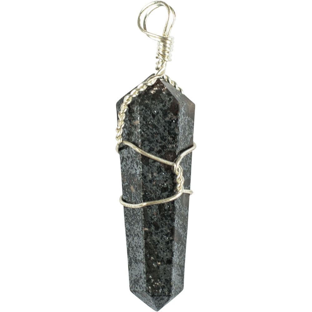Wire Wrapped Point Pendant - Hematite, SKU KH-99233-D5, UPC 700317117704