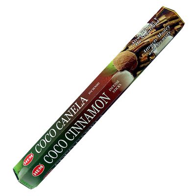 Coconut Cinnamon HEM Incense Stick 20 Pack, SKU CC120, UPC 6016203376365