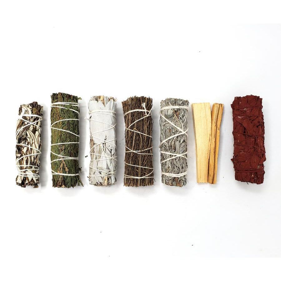 4&quot; Sage Smudge Sampler Pack (Pack of 7 Smudge Sticks), SKU Sage-09, UPC 700317306801