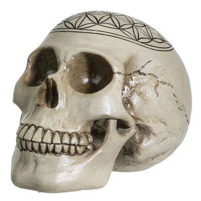 6.25&quot; Sacred Geometry Skull - Flower of Life, SKU PG-14124, UPC 700317072577