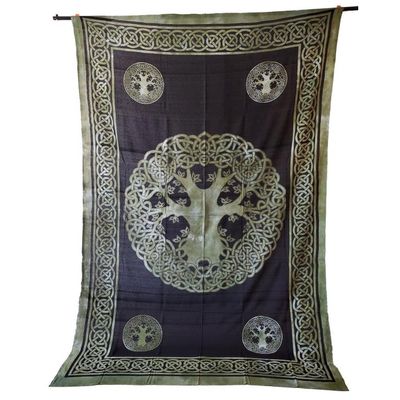 72&quot; x 108&quot; Celtic Tree of Life Green Tapestry, SKU CPS-TL, UPC 6016209965938