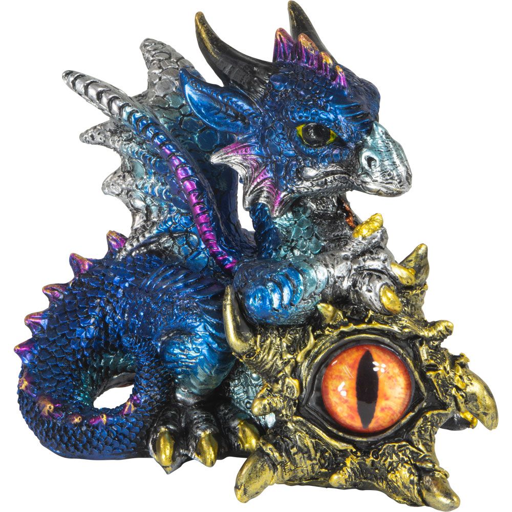 5&quot; Baby Blue Dragon Figurine with Dragon Eye, SKU KH-33484, UPC 700317247586