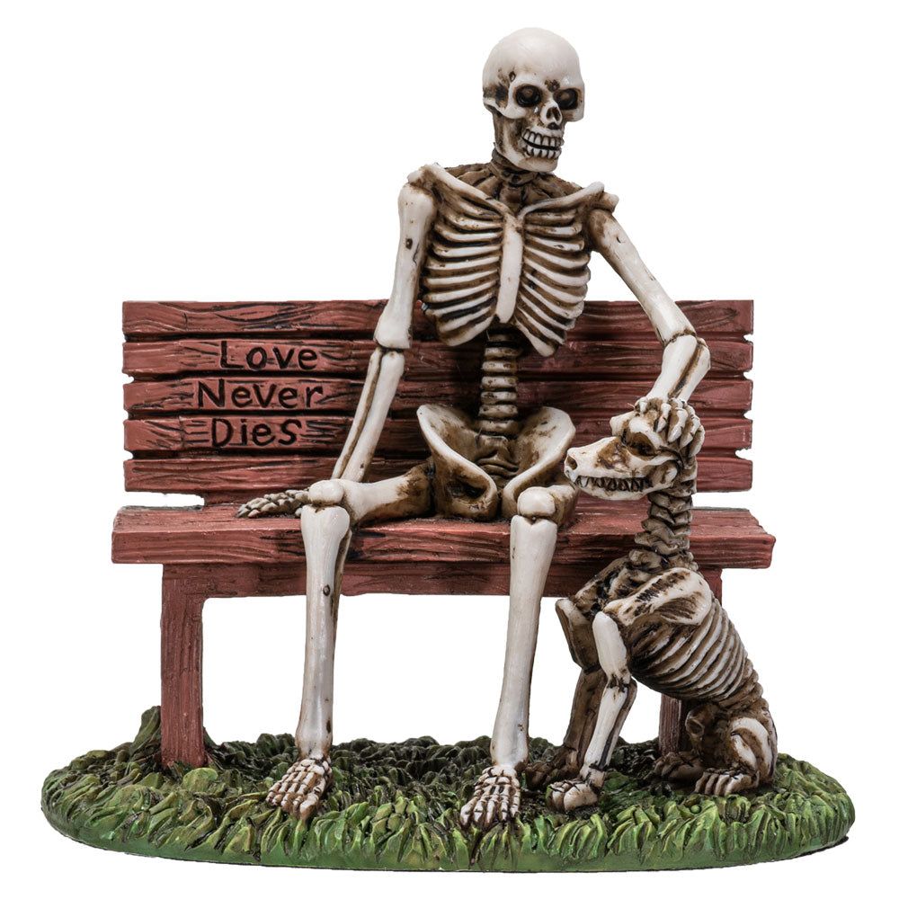 5&quot; Skeleton Statue - Skull and Dog, SKU PG-13880, UPC 700317051695