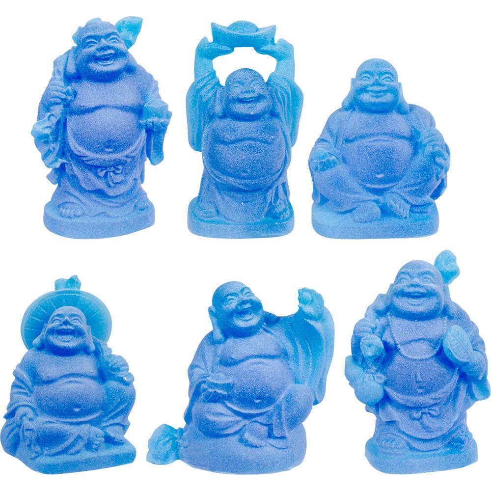 1&quot; Frosted Acrylic Feng Shui Figurines - Buddha Blue (Set of 6), SKU KH-33392, UPC 700317069478