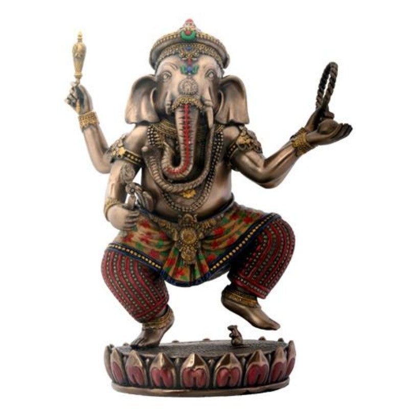 8&quot; Hindu Statue - Dancing Ganesha on Lotus, SKU PG-Y6773, UPC 700317054108