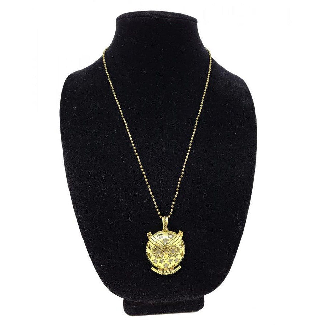 Aromatherapy Diffuser Necklace / Locket - Owl, SKU Q00-ARP-03, UPC 700317383475