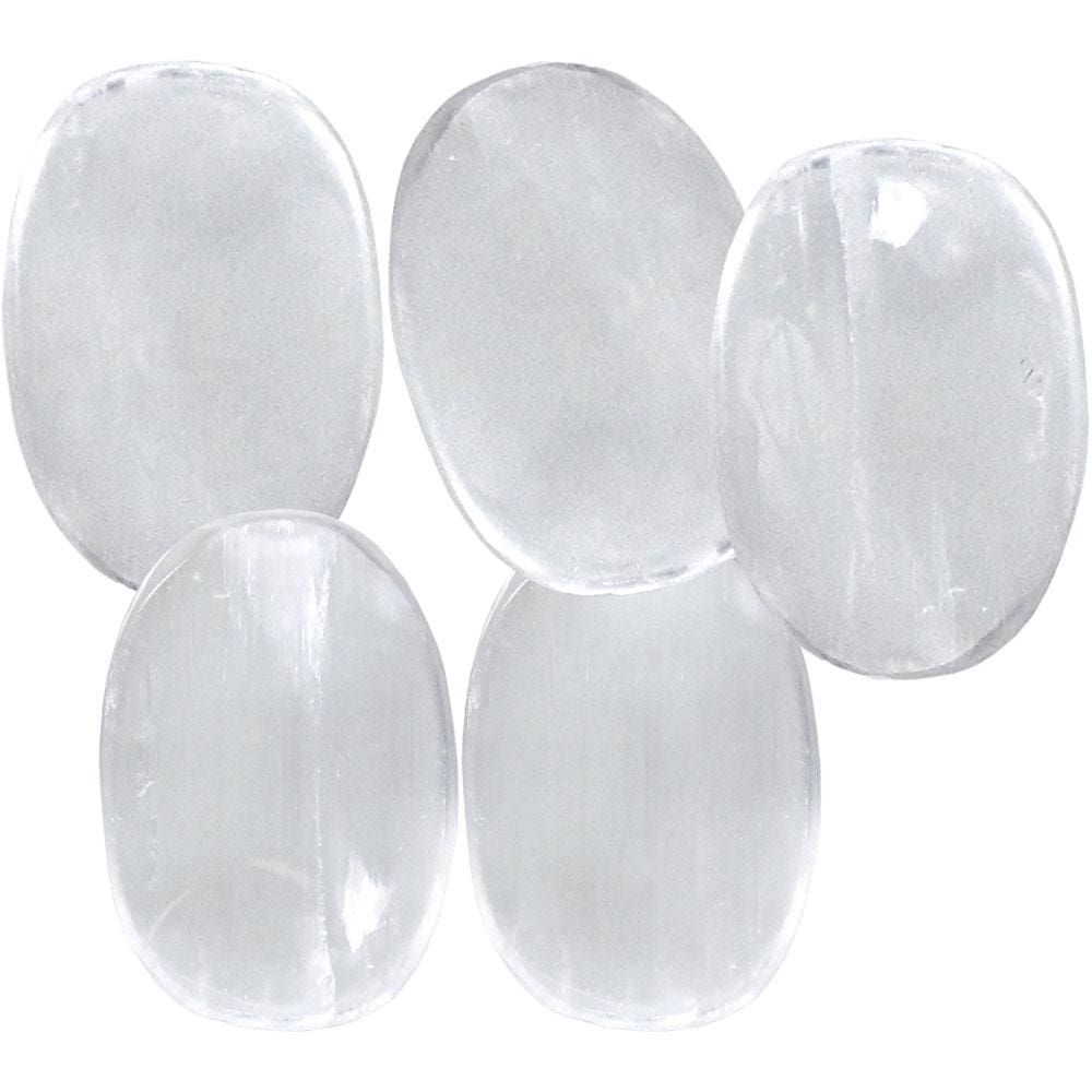 Worry Stone - Selenite, SKU U00-33-WOST-33-1, UPC 6016244838815