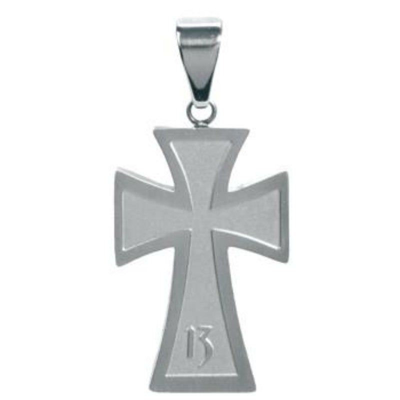 Lucky 13 Cross Stainless Steel Pendant, SKU PG-Y2623, UPC 6016024346356