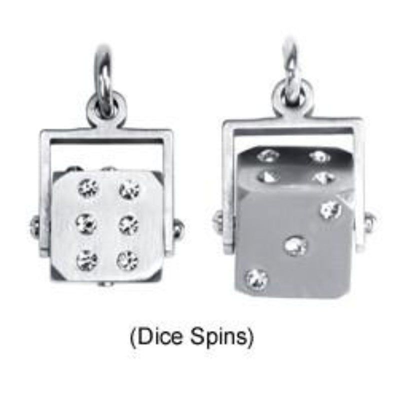 Roll Of A Die Stainless Steel Pendant, SKU PG-Y2695, UPC 6016005819855