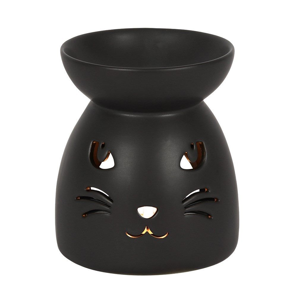 3.9&quot; Ceramic Oil Burner - Cat Face, SKU PG-14284, UPC 700317049883