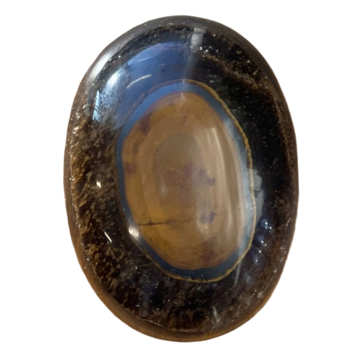 2.5&quot; Palm Stone - Tigers Eye, SKU 30123074, UPC 6016019849824