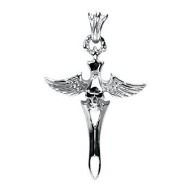 Winged Skull Dagger Stainless Steel Pendant, SKU PG-Y2694, UPC 6016001595562