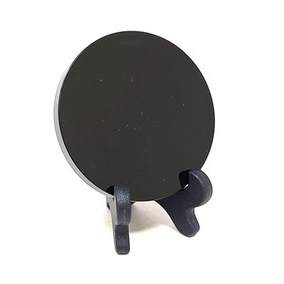 2.3&quot; Black Obsidian Scrying Mirror with Stand, SKU T00-SCM-6, UPC 700317381129