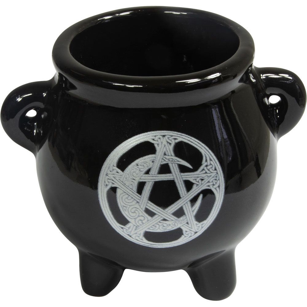 2.5&quot; Ceramic Mini Cauldron - Celtic Moon, SKU KH-89735, UPC 700317245865