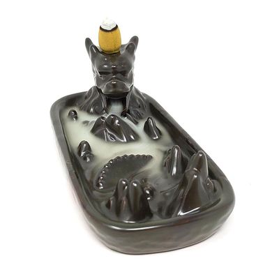 6.5&quot; Dragon Mountain Backflow Cone Incense Burner, SKU C00-BFL-46, UPC 700317380887