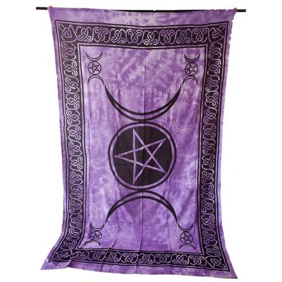 72&quot; x 108&quot; Triple Moon Purple &amp; Black Tapestry, SKU CPS-TGP, UPC 6016212384313